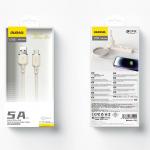 Cablu pentru incarcare si transfer de date Dudao L7SC, USB/USB-C, 5A, 1m, Bej 5 - lerato.ro