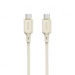 Cablu pentru incarcare si transfer de date Dudao L7SCC, 2x USB-C, 100W, 1m, Bej 2 - lerato.ro