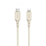 Cablu pentru incarcare si transfer de date Dudao L7SCL, USB-C/Lightning, 30W, 2m, Bej 2 - lerato.ro