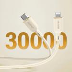 Cablu pentru incarcare si transfer de date Dudao L7SCL, USB-C/Lightning, 30W, 2m, Bej 8 - lerato.ro