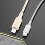 Cablu pentru incarcare si transfer de date Dudao L7SCL, USB-C/Lightning, 30W, 2m, Bej 7 - lerato.ro