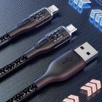 Cablu pentru incarcare si transfer de date Dudao L22T, USB/USB-C, 120W, 1m, Gri 3 - lerato.ro