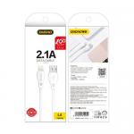 Cablu pentru incarcare si transfer de date Dudao L4L, USB/Lightning, 2.1A, 2m, Alb 13 - lerato.ro