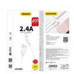 Cablu pentru incarcare si transfer de date Dudao L4L, USB/Lightning, 2.4A, 1m, Alb 7 - lerato.ro
