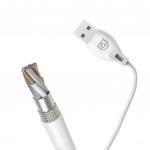 Cablu pentru incarcare si transfer de date Dudao L4L, USB/Lightning, 2.4A, 1m, Alb 3 - lerato.ro