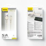 Cablu pentru incarcare si transfer de date Dudao L7SL, USB/Lightning, 5A, 1m, Bej 3 - lerato.ro