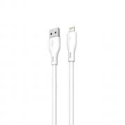 Cablu pentru incarcare si transfer de date Dudao L2L, USB/Lightning, 3A, 1m, Alb