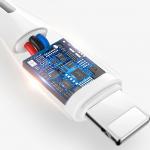 Cablu pentru incarcare si transfer de date Dudao L2L, USB/Lightning, 3A, 1m, Alb 7 - lerato.ro