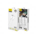 Cablu pentru incarcare si transfer de date Dudao L2L, USB/Lightning, 3A, 1m, Alb 4 - lerato.ro
