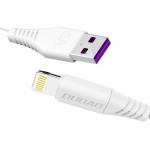 Cablu pentru incarcare si transfer de date Dudao L2L, USB/Lightning, 5A, 2m, Alb 2 - lerato.ro