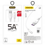 Cablu pentru incarcare si transfer de date Dudao L2L, USB/Lightning, 5A, 2m, Alb 4 - lerato.ro