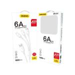 Cablu pentru incarcare si transfer de date Dudao L8A 3 in 1, USB la USB-C/Lightning/Micro-USB, 6A, 1.2m, Alb 6 - lerato.ro