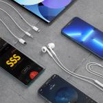 Casti audio cu microfon Dudao X14 Pro T, In-ear, Control pe fir, USB-C, Lungime cablu 1.2m, Alb 3 - lerato.ro