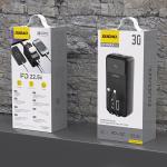Baterie externa Dudao K15MAX 30000mAh, 22.5W, Cablu incorporat, 1xUSB, 1xUSB-C, Lightning, Negru 3 - lerato.ro