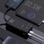 Baterie externa Dudao K15MAX 30000mAh, 22.5W, Cablu incorporat, 1xUSB, 1xUSB-C, Lightning, Negru 5 - lerato.ro