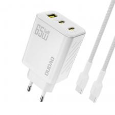 Incarcator retea Dudao A29C, 2x USB-C, 1x USB-A, 65W, Cablu USB-C 1m inclus, Alb