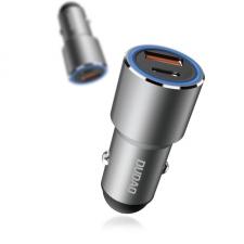 Incarcator auto Dudao, USB/USB-C, Putere 22.5W, Quick Charge 3.0, Gri
