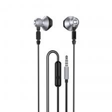 Casti audio Dudao X2C, In-ear, Control pe fir, Jack 3.5mm, Lungime cablu 1.2m, Gri