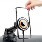 Suport auto cu MagSafe Dudao F12 Max, Dashboard / Air Vent Mount, Incarcare Wireless 15W, Negru 7 - lerato.ro