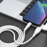 Cablu pentru incarcare si transfer de date Dudao TGL3T, USB la USB-C, 6A, 480Mbps, 1m, Alb 4 - lerato.ro