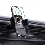 Suport auto Dudao F19, Dashboard / Windshield / Air Vent Mount, Incarcare Wireless 15W, Negru 4 - lerato.ro