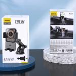 Suport auto Dudao F19, Dashboard / Windshield / Air Vent Mount, Incarcare Wireless 15W, Negru 11 - lerato.ro