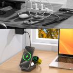 Statie de incarcare 3 in 1 Dudao A11 Max, Compatibila MagSafe, Wireless Charge, 15W, Gri 9 - lerato.ro