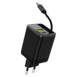 Incarcator retea Dudao Dudao A67EU GaN, 1xUSB-A, 1xUSB-C, 1xCablu USB-C, 67W, 3A, Negru 2 - lerato.ro