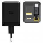 Incarcator retea Dudao Dudao A67EU GaN, 1xUSB-A, 1xUSB-C, 1xCablu USB-C, 67W, 3A, Negru 4 - lerato.ro