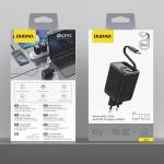 Incarcator retea Dudao Dudao A67EU GaN, 1xUSB-A, 1xUSB-C, 1xCablu USB-C, 67W, 3A, Negru 10 - lerato.ro