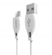 Cablu pentru incarcare si transfer de date Dudao L4L, USB la USB-C, 2.1A, 1m, Alb