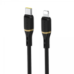 Cablu pentru incarcare si transfer de date Dudao L25X, USB-C la Lightning, 30W, 1m, Negru 2 - lerato.ro