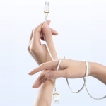 Cablu pentru incarcare si transfer de date Dudao L25L, USB la Lightning, 30W, 1m, Alb 3 - lerato.ro