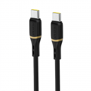 Cablu pentru incarcare si transfer de date Dudao L25C, 2x USB-C, PD 60W, 3A, 480Mbps, 1m, Negru