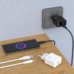 Incarcator retea Dudao A23TEU, USB-A, Power Delivery 12W, Cablu USB-A la USB-C 1m inclus, Alb 3 - lerato.ro