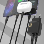 Incarcator retea Dudao A27MaxCEU, 1x USB-C, 1x USB-A, Power Delivery 35W, Cablu USB-C la USB-C 1m inclus, Negru 3 - lerato.ro
