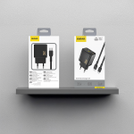 Incarcator retea Dudao A27MaxCEU, 1x USB-C, 1x USB-A, Power Delivery 35W, Cablu USB-C la USB-C 1m inclus, Negru 6 - lerato.ro