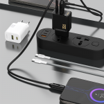 Incarcator retea Dudao A27MaxCEU, 1x USB-C, 1x USB-A, Power Delivery 35W, Cablu USB-C la USB-C 1m inclus, Alb 3 - lerato.ro