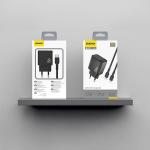 Incarcator retea Dudao A27CEU, USB-C, Power Delivery 25W, Cablu USB-C la USB-C 1m inclus, Negru 3 - lerato.ro
