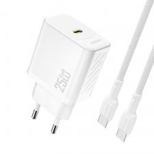 Incarcator retea Dudao A27CEU, 1x USB-C, Power Delivery 25W, Cablu USB-C la USB-C 1m inclus, Alb