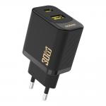 Incarcator retea Dudao A27TEU, 1x USB-C, 1x USDB-A, Power Delivery 30W, 3A, Negru 2 - lerato.ro