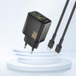 Incarcator retea Dudao A27TEU, 1x USB-C, 1x USDB-A, Power Delivery 30W, 3A, Negru 3 - lerato.ro