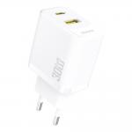 Incarcator retea Dudao A27TEU, 1x USB-C, 1x USDB-A, Power Delivery 30W, 3A, Alb 2 - lerato.ro