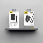 Incarcator retea Dudao A27TCEU, 1x USB-C, 1x USB-A, Power Delivery 30W, Cablu USB-C la USB-C inclus, Negru 4 - lerato.ro