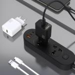 Incarcator retea Dudao A27STEU, USB-A, Power Delivery 25W, Cablu USB-A la USB-C inclus, Negru 6 - lerato.ro