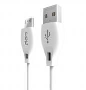Cablu pentru incarcare si transfer de date Dudao L4M, USB la Micro-USB, 2.4A, 1m, Alb