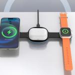 Statie de incarcare 3 in 1 Dudao A11S, Compatibil MagSafe, Wireless Charging, 15W, 2A, USB-C, Negru 10 - lerato.ro