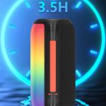 Boxa portabila wireless Dudao Y21, 10W, Bluetooth 5.3, 3000 mAh, Iluminare RGB, USB-C, AUX, Negru 14 - lerato.ro
