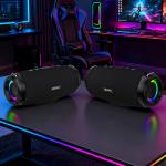 Boxa portabila wireless Dudao Y21 Pro, 80W, Bluetooth 5.3, 8000 mAh, Autonomie 8h, Iluminare RGB, Negru 9 - lerato.ro