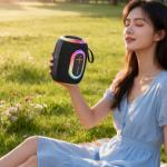 Boxa portabila wireless Dudao Y22, 80W, Bluetooth 5.3, 8000 mAh, Autonomie 8h, Iluminare RGB, IPX5, Negru 12 - lerato.ro